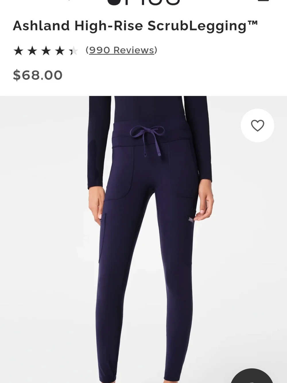 NEW WITH TAGS-Figs Ashland High-Rise ScrubLegging™ — Navy